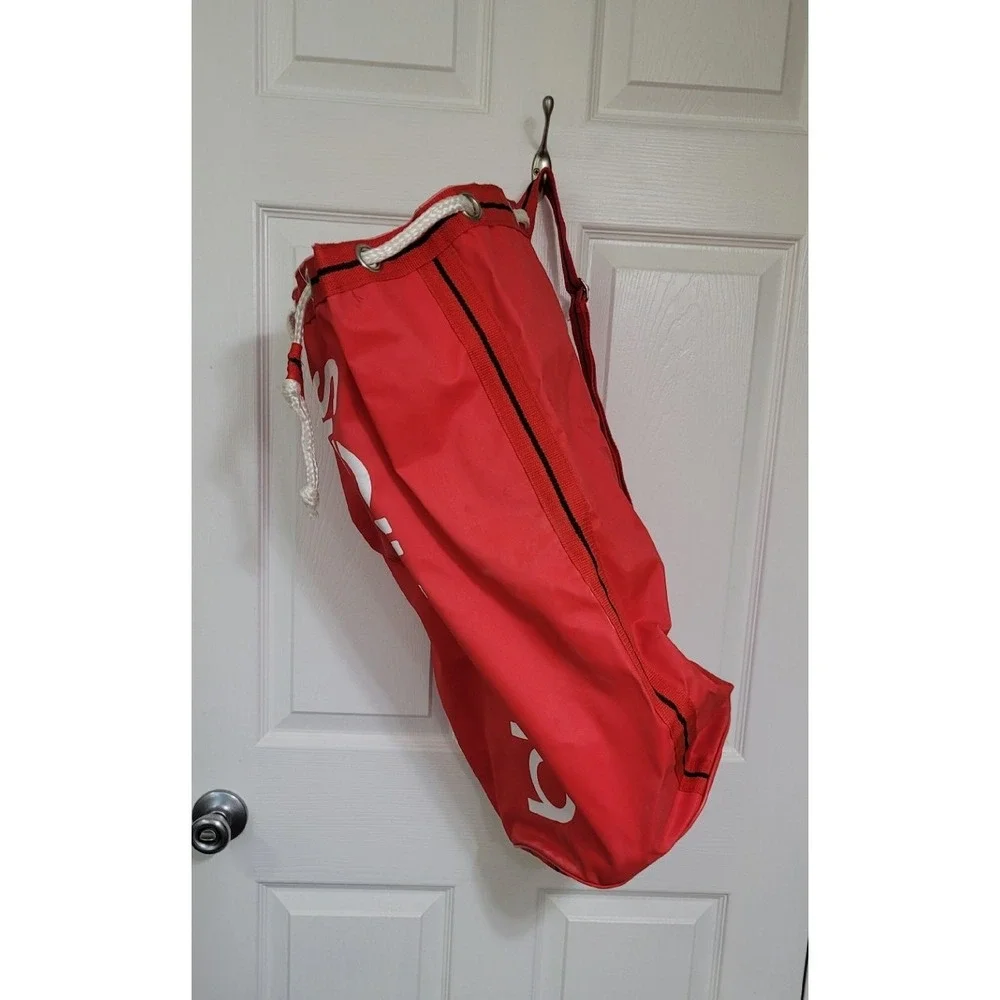Vintage BLOOMIE'S Bloomingdales Red Duffle Carry Drawstring‎ Laundry Bag